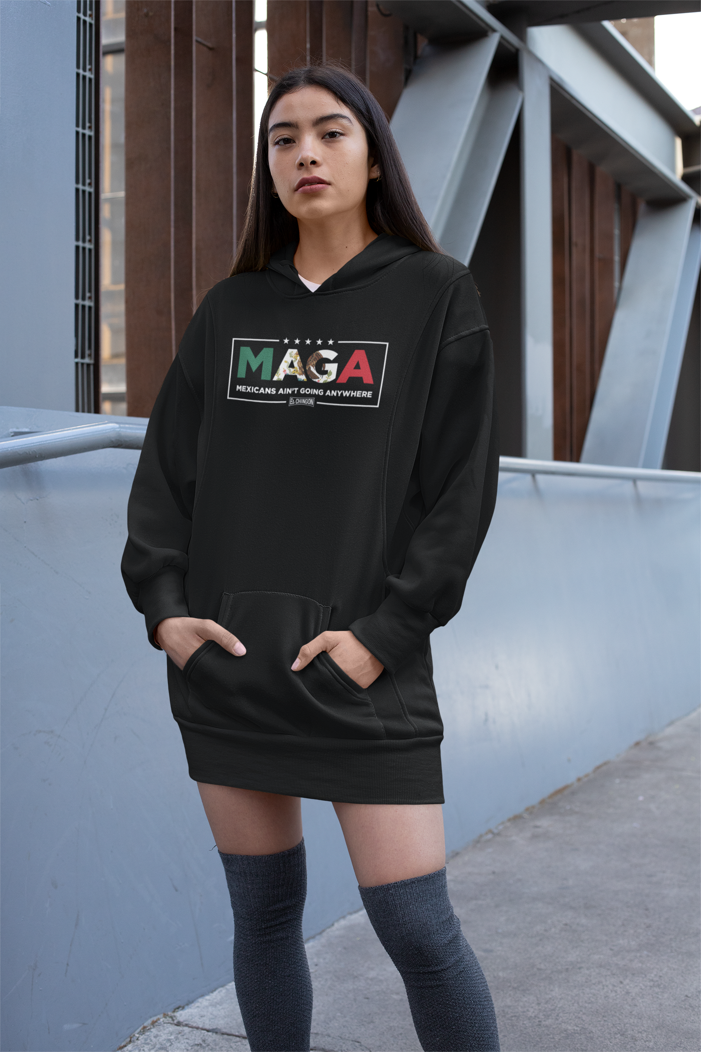Mexicans Ain't Going Anywhere Hoodie Dress