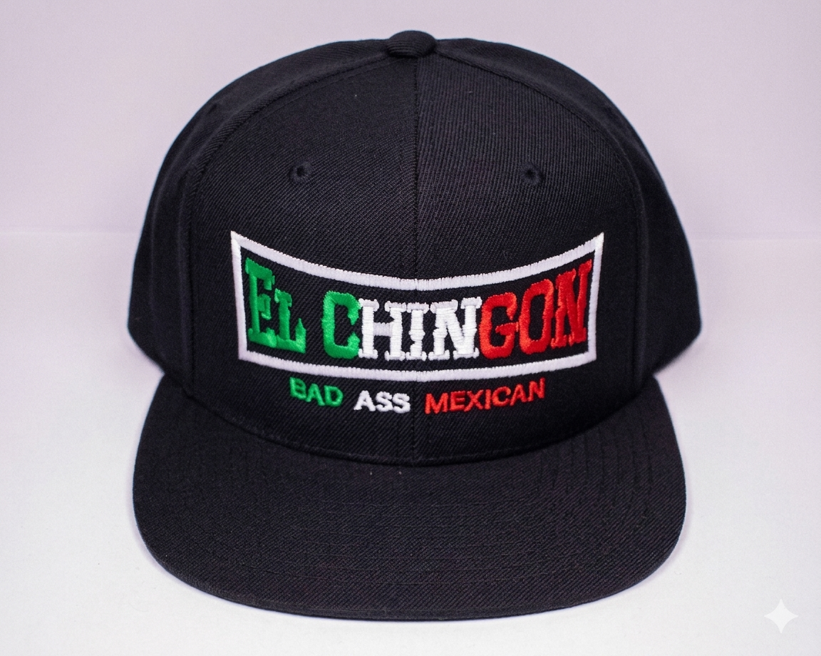 Bad Ass Mexico FlexFit Flat Bill Fitted Hat