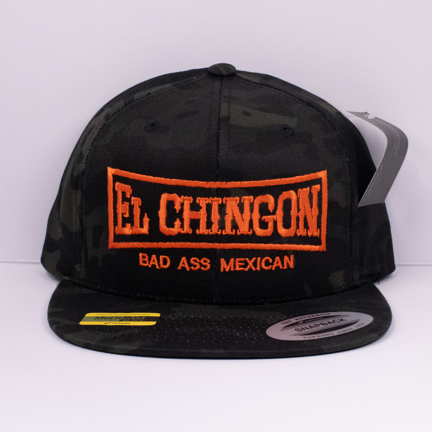El Chingon - Orange Black Camo - YP Classics Flat Bill Snapback