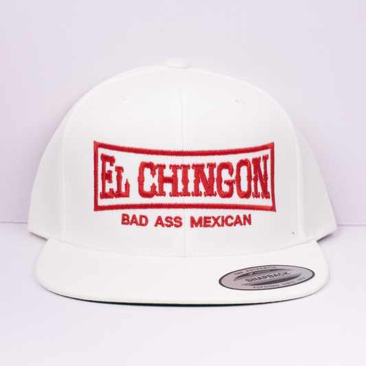 El Chingon - White - YP Classics Flat Bill Snapback
